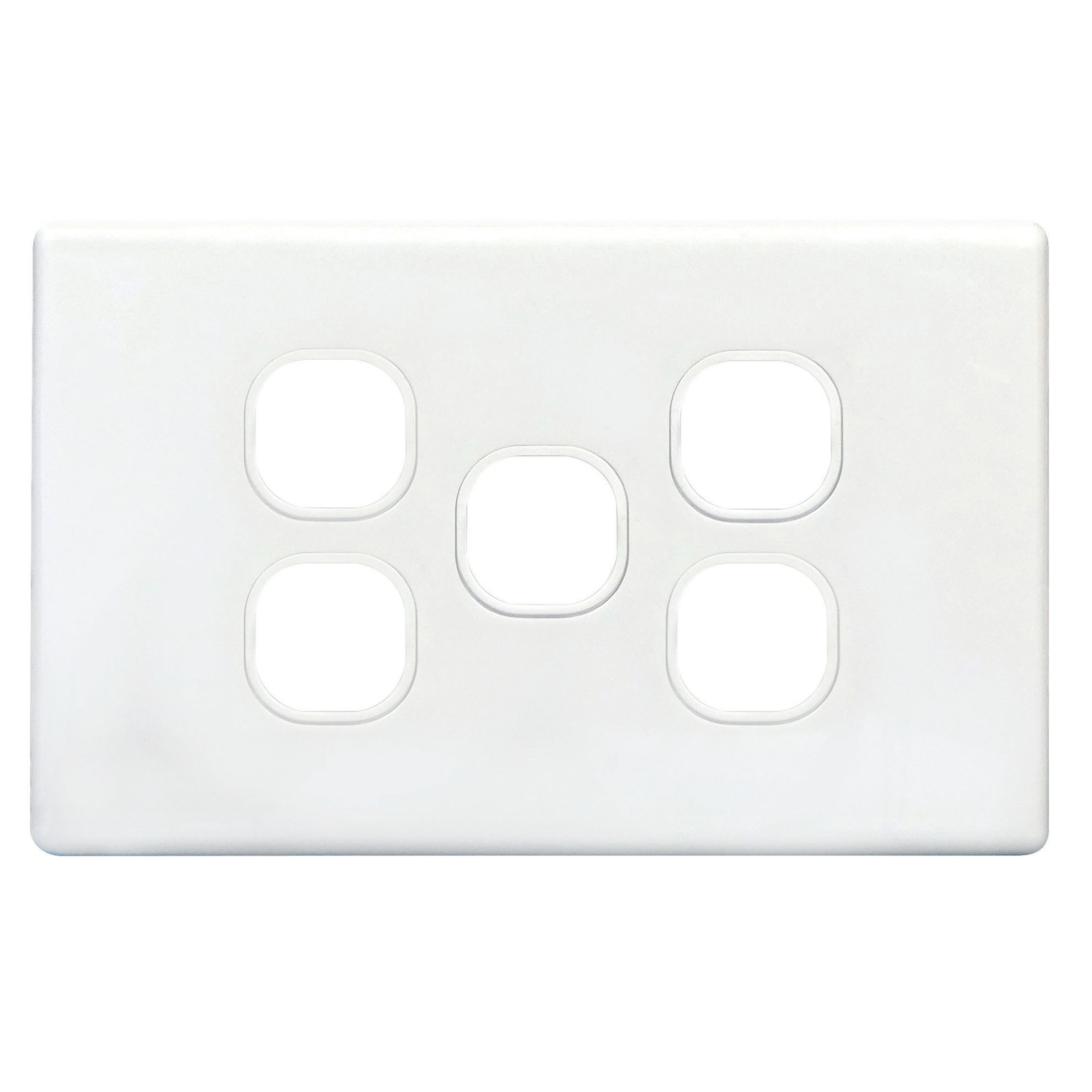 5Gang Grid & Cover Plate - White